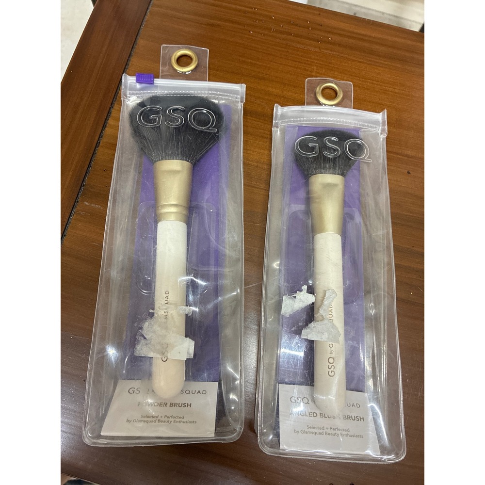 GSQ by Glamsquad Makeup Brush Set Powder Brush and Angled Blush Brush 2pc NEW